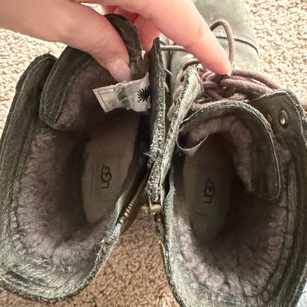 UGG Green and Brown Lace-Up Boots - Picture 7 of 7